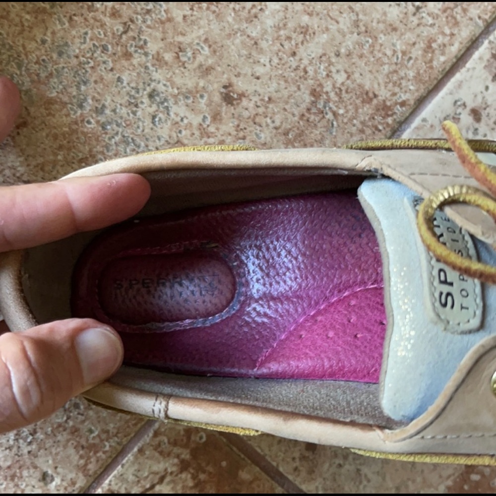 sperry gold glitter boat shoes